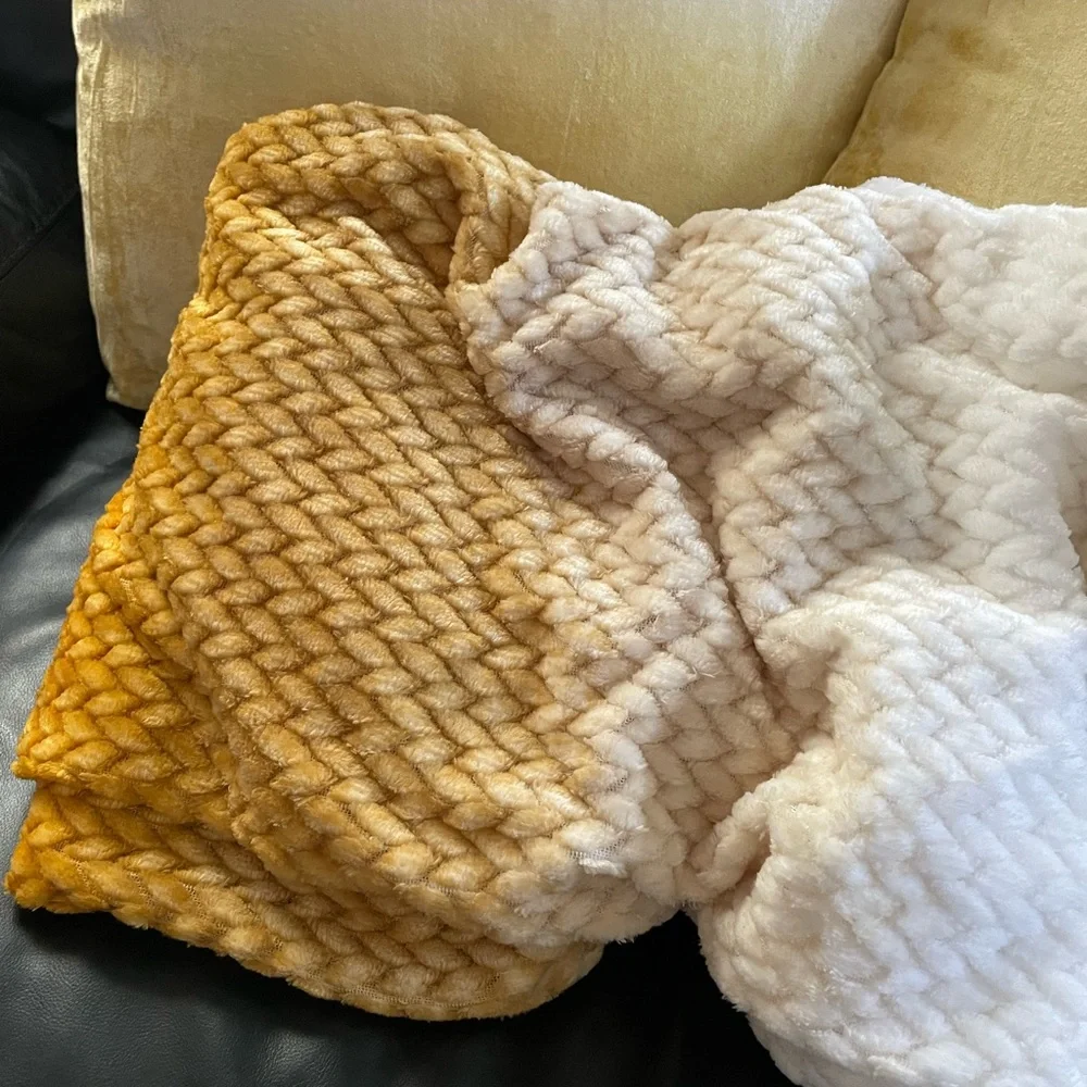 Yellow Ombre throw blanket